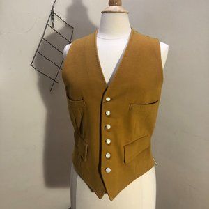Vintage 1960's Mustard Yellow Wool Waistcoat